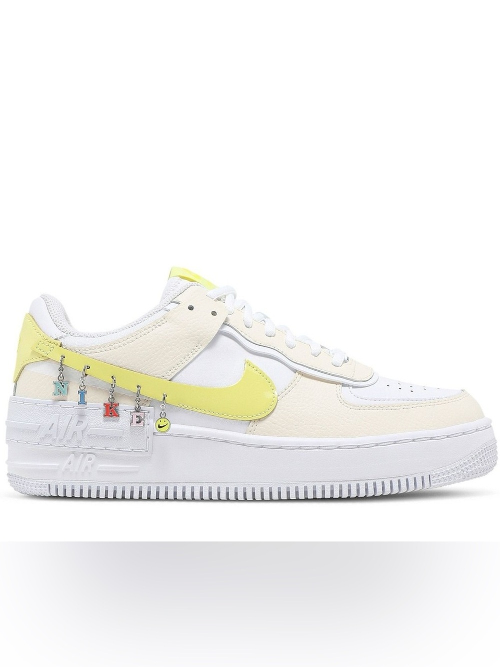 Women’s Nike Air Force 1 AF1 with charms Shadow SE 'Pale Ivory Light Zitron’